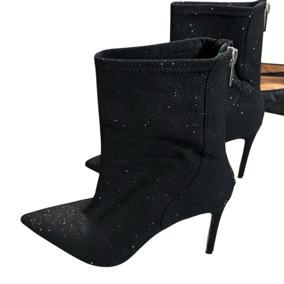 JEWEL BADGLEY MISHKA - BLACK WITH SHIMMER -  SOCK STYLE  BOOTIES - SIZE 8.5 - S2 - Picture 2 of 8